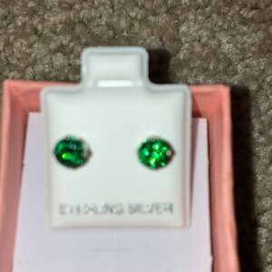 Sterling Silver Emerald stud earrings